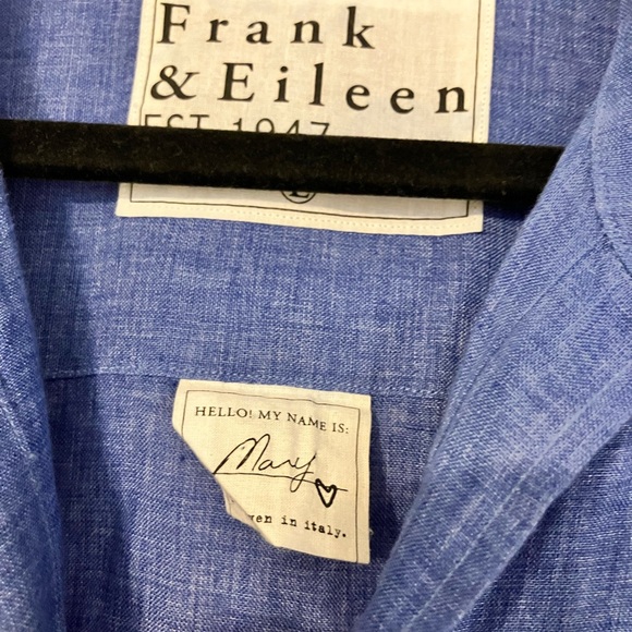 Frank & Eileen Mary Classic Shirtdress White 100% Cotton Size L - Picture 5 of 6